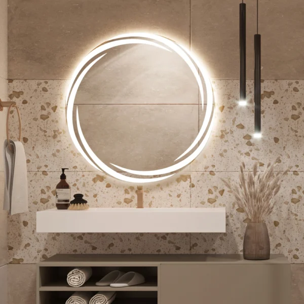 Sun Round Shape Led Mirror